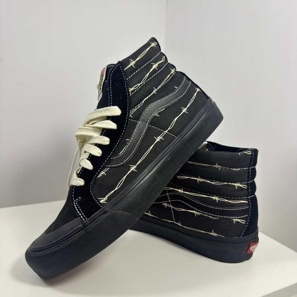 Vans Sk8-Hi 138 SF Barbed‎ Wire Sneakers Men 9.5 Women 11 Black High Top Shoes